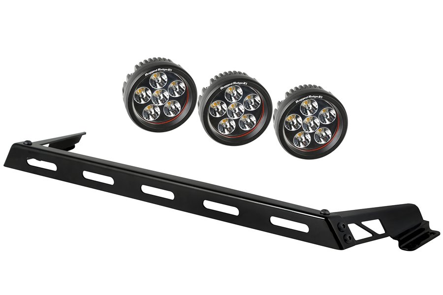 Hood Light Bar Kit, 3 Round LED Lights : 07-17 Jeep Wrangler JK