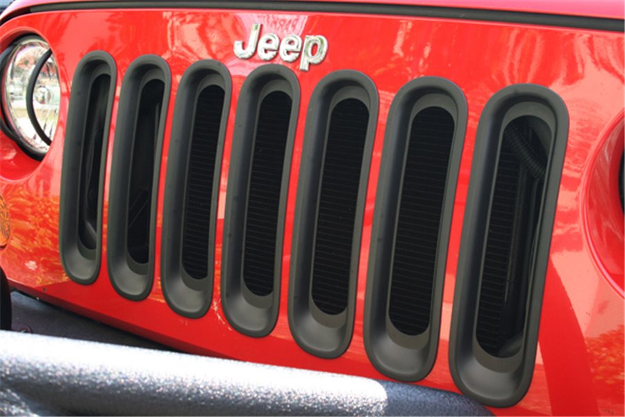 Wkładki grilla, czarne | 07-16 Jeep Wrangler