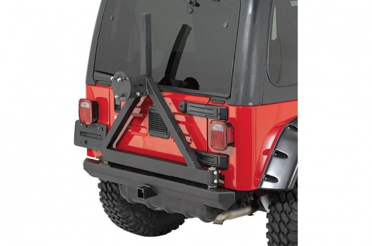 Rock Crawler Rear Bumper/Tire Carrier, Hitch : 87-06 Jeep Wrangler