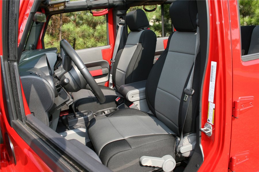 Neoprene Front Seat Covers, Black/Gray : 07-10 Jeep Wrangler JK