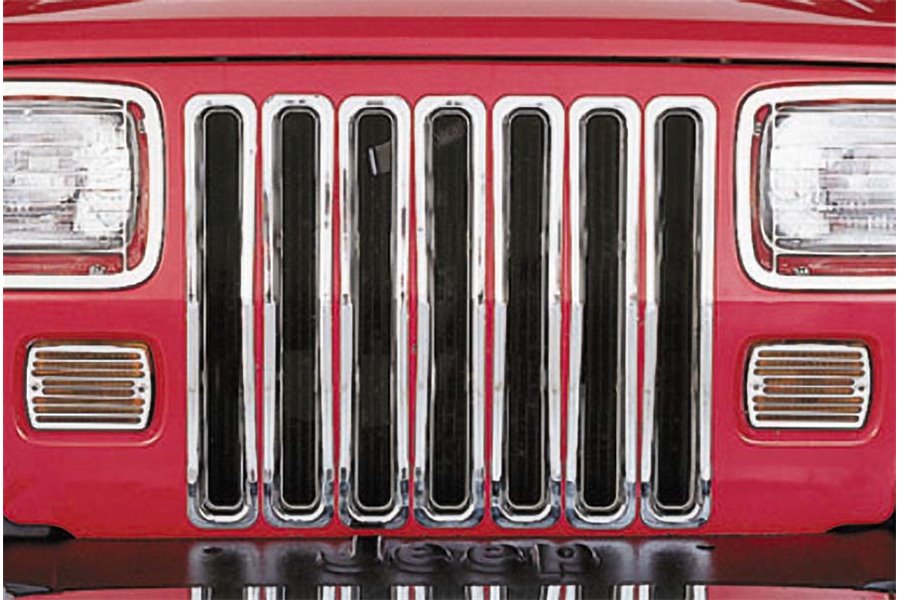 Grille Inserts, Chrome : 87-95 Jeep Wrangler YJ