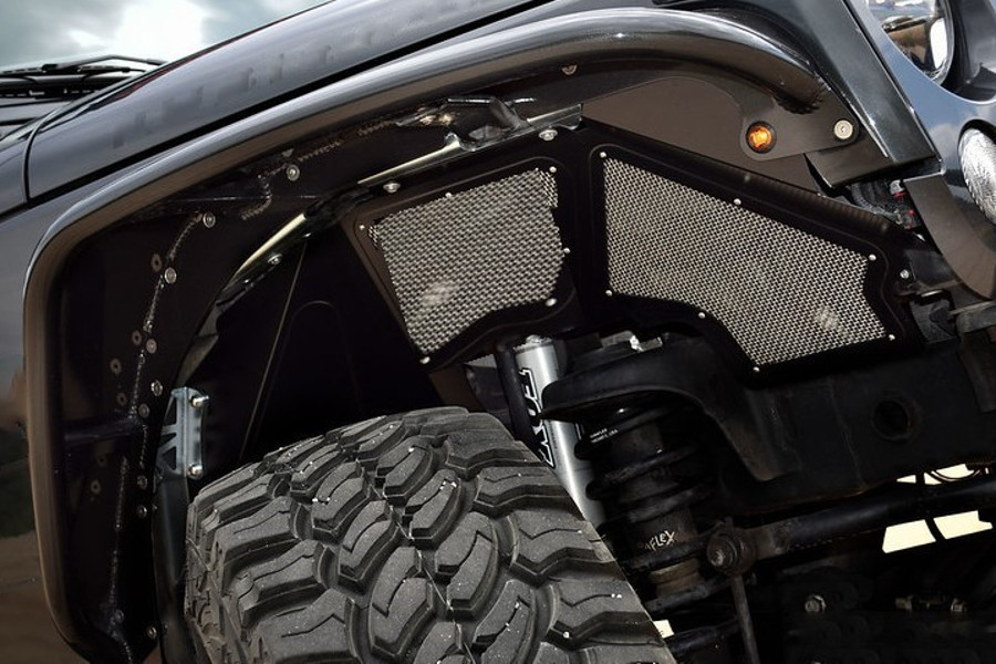 Wentylowane osłony nadkoli, aluminiowe, przednie, para : 07-18 Jeep Wrangler JK