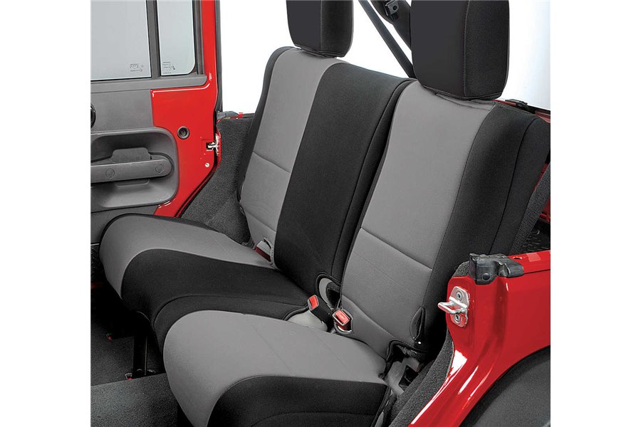 Neoprene Rear Seat Cover, Black/Gray : 07-17 Jeep Wrangler JK