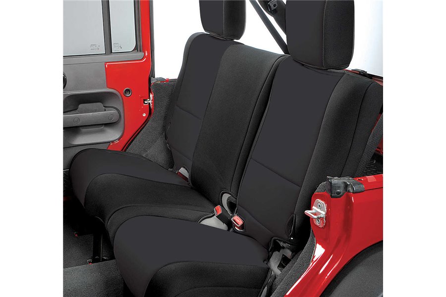 Neoprene Rear Seat Cover, Black : 07-17 Jeep Wrangler JK