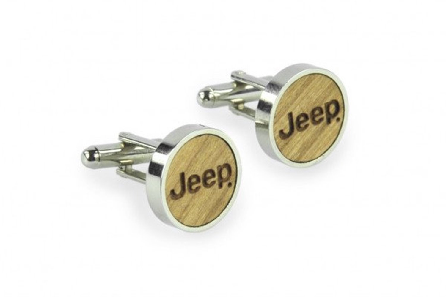 Metalowo Drewniane Spinki Mankietów z logo Jeep