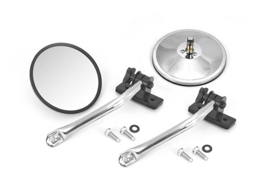 Quick Release Mirror Relocation Kit, Stainless : 97-18 Jeep Wrangler