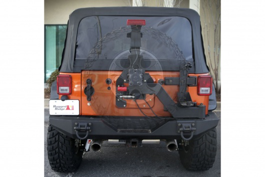 Mocowanie koła zapasowego XHD - II generacji, Blokada i uchylne drzwi : 07-17 Jeep Wrangler JK
