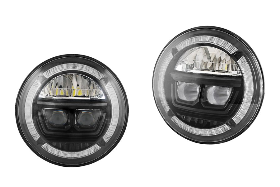 Reflektor LED, 7 cali okrągły, para : pasuje do Jeep Wrangler TJ/LJ/JK/JKU & CJ