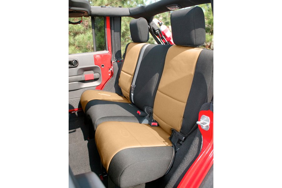 Neoprene Rear Seat Cover, Black and Tan : 07-17 Jeep Wrangler JK