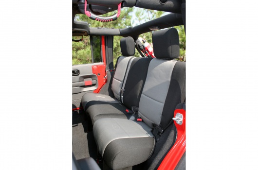 Neoprene Rear Seat Cover, Black/Gray : 07-17 Jeep Wrangler JKU