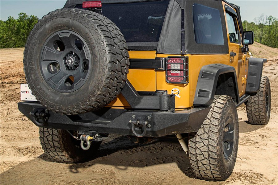 XHD Rear Bumper, Textured Black : 07-17 Jeep Wrangler JK