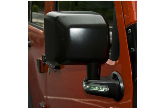 Door Mirror with LED Signals, Black, Right : 07-17 Jeep Wrangler JK