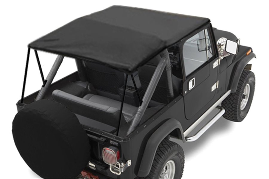 Dach miękki mocowany do orurowania, Black Denim : 76-91 Jeep CJ7/Wrangler YJ