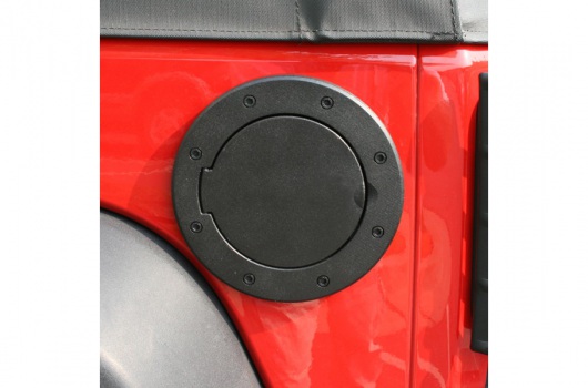 Drzwiczki wlewu paliwa, czarne, aluminiowe : 07-17 Jeep Wrangler JK