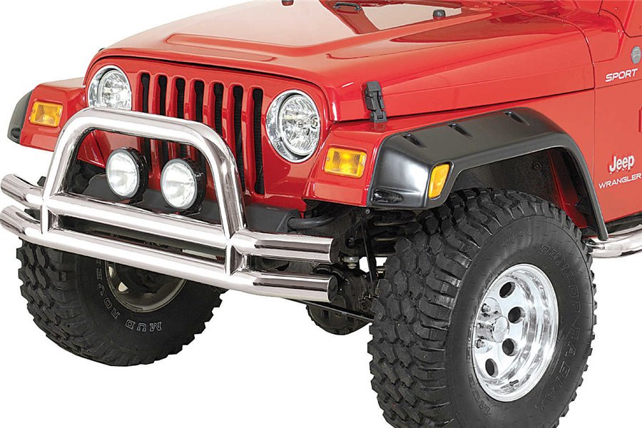 Double Tube Front Bumper, 3 Inch, Stainless Steel, 76-06 Jeep Models