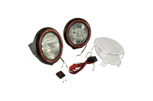 5 Inch Round HID Off Road Light Kit, Black Composite Housing, Pair
