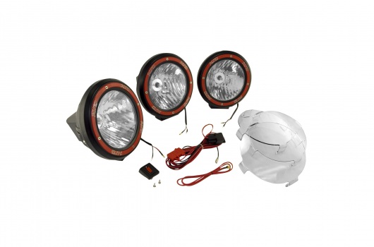 7 Inch Round HID Off Road Light Kit, Black Composite Housing, Set of 3