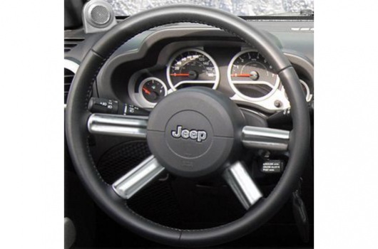 Steering Wheel Spoke Accents, Chrome : 07-10 Jeep Wrangler JK