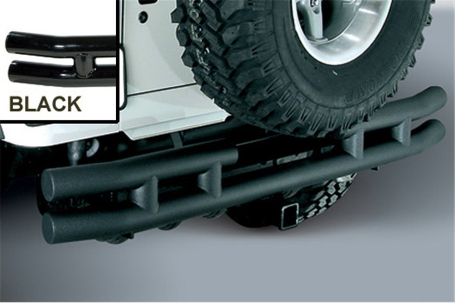 Double Tube Rear Bumper with Hitch, 3 Inch : 87-06 Jeep Wrangler YJ/TJ